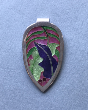 Pendant, enamel and pure silver, Mauri Maunsell